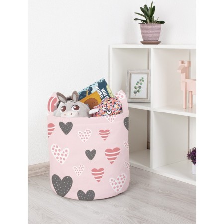 Basket for toys "Assorted hearts, size 35x35 cm