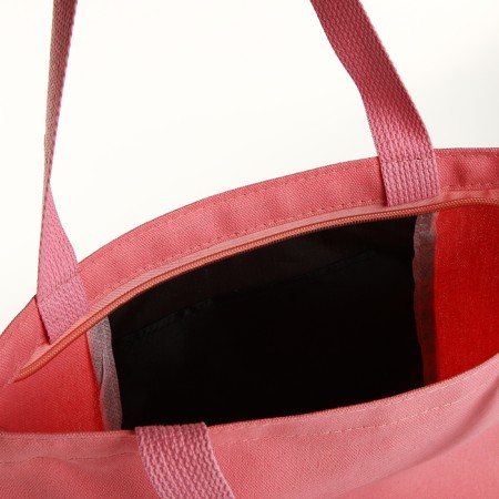 Soper bag with lightning, from textiles, pink color-2