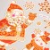 Plastic sticker "Santa Claus and Snowman under the snowflakes" golden red 17x27 cm