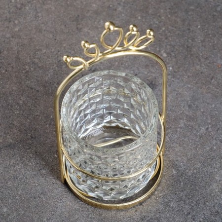 Glass pot on a stand, 20x9.5cm-3