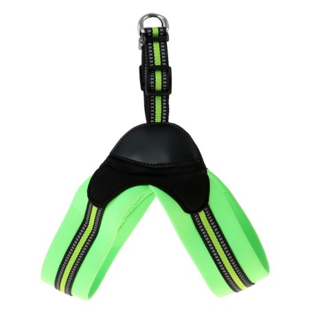 Super-furry harness with reflective firmware, girth 48-54 cm, green-1