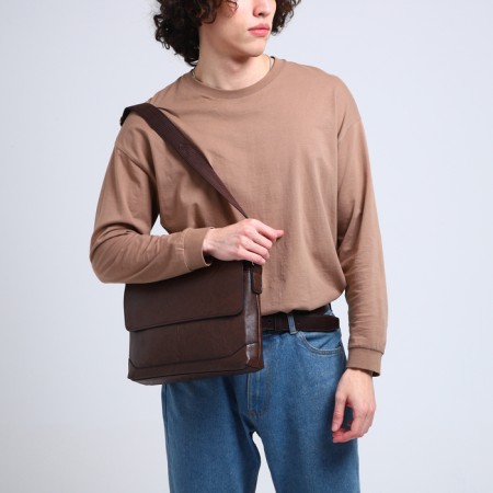 Male bag, brown color-5