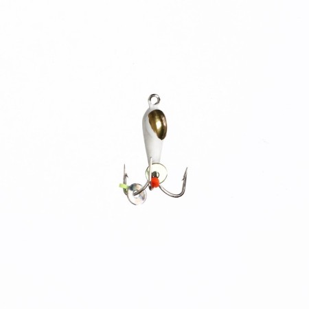 Mormyshka Devil "White" with a golden crown, weight 0.8 g, size 3