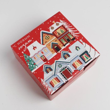 Folding box "Winter City", 15 x 15 x 7 cm, new year-3