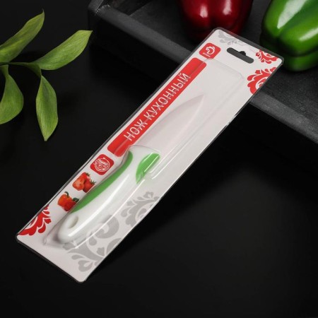 Knife ceramic shares "Smell", blade 7 cm, green color-2