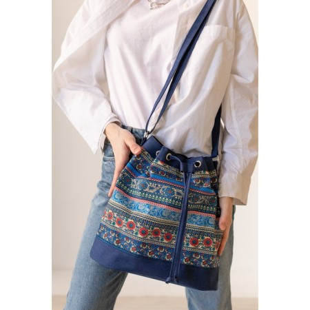 Bag bag, cord department, blue "Boho" color-2