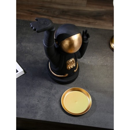 Cosmonaut Little Code, Polystone, 47 cm, black and gold-4