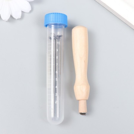 The needle for felting+ holder (set 8 pcs) 9.5x0.7x0.7 cm