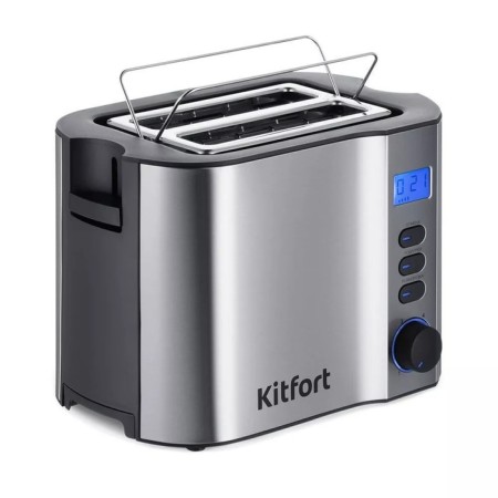 Toster KitFort KT-6251, 800 W, 6 frying modes, 2 toasts, black-silver-1