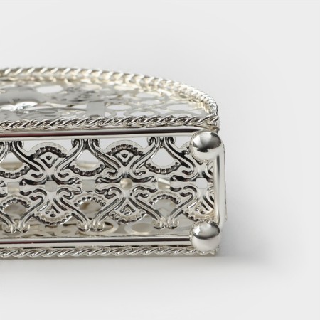 Decorative napkin "Birds", 14 × 4.5 × 8.5 cm, silver color-4