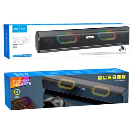 Portable column Hoco BS49, 10 W, VT 5.1, FM, AUX, TWS, 1800 mAh, backlight, black-4