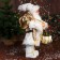 Santa Claus "with gifts and in the strap" 50 cm, white-gold