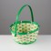 Wicker basket, 21 x 21 x 10/24 cm, bamboo, green