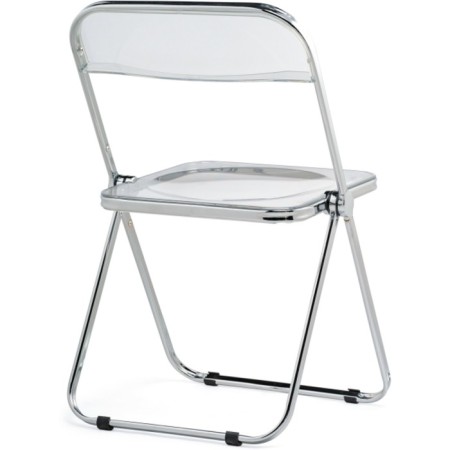 Fold plastic stool, metal/plastic, transparent 43x46x81 cm-4