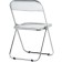 Fold plastic stool, metal/plastic, transparent 43x46x81 cm