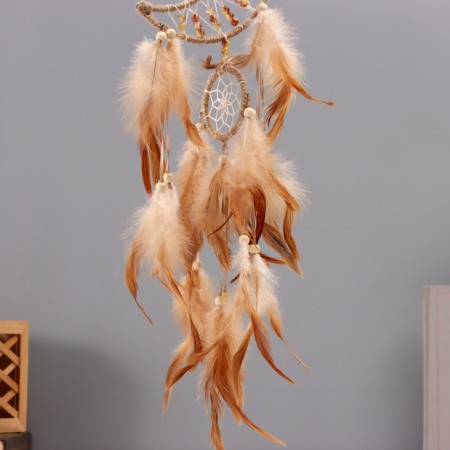Belter Dreams "Month" beige with a ring and feathers 16x55 cm-2