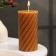 Candle-cylinder aromatic twisted "lavender and citrus", 7.5x15 cm