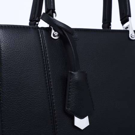 Lightning tout bag, external pocket, long belt, black color-3