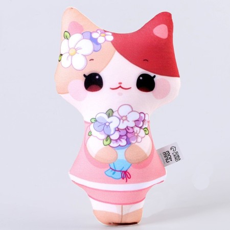 Antistress toy "kitten with flowers"-2