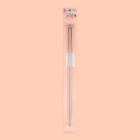 Knitting needles, straight lines, d = 3 mm, 35 cm, 2 pcs-4