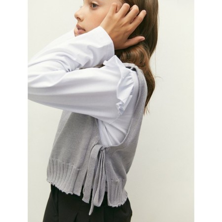 Knitted children's vests Amarobaby Bow, height 140 cm, color gray color-10