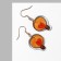 Earrings plastic "bulbs" with heart, color brown-red