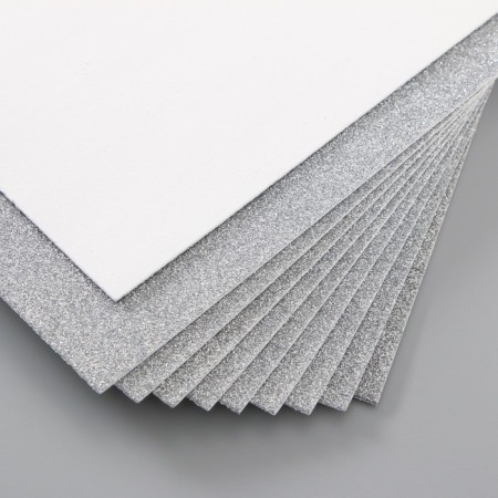 Foamiran glitter 2 mm, 20x30 cm, silver-3