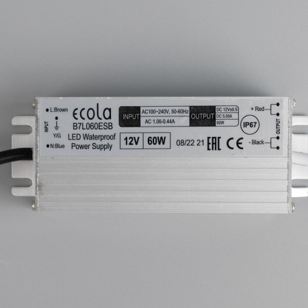 ECOLA power supply for 12 V LED tape, 60 watts, IP67-10