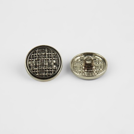 A set of metal buttons on the leg, d = 18 mm, 5 pcs, black-silver color-2