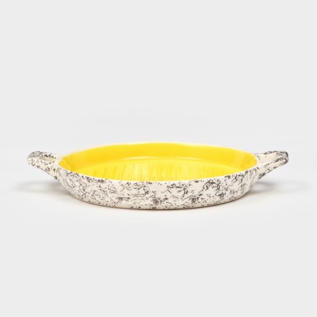 Ceramic baking form "Round", yellow, 1 variety, Iran-1