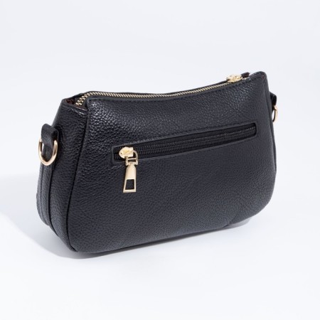 Bag Cross-Bodi with a zipper, black color-1