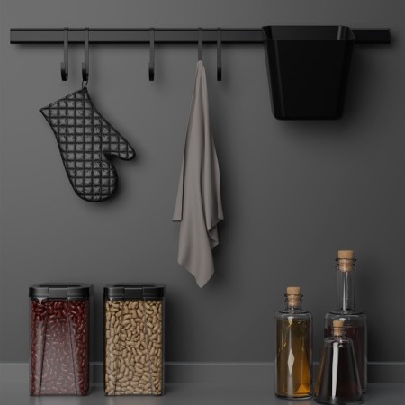 Railing system for the kitchen for 7 subjects of the share, 60.5 cm, black color-7