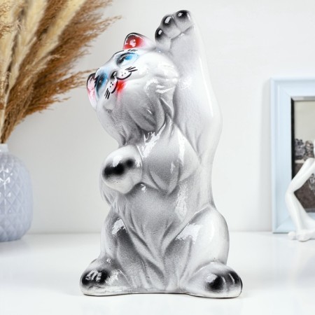 Piggy bank "Cat Hello" 25x14cm, gray-1