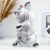 Piggy bank "Cat Hello" 25x14cm, gray