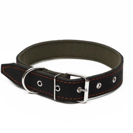 Collar combined leather/tarpaulin, 69 x 3.5 cm, Osh 45-60 cm, black-1