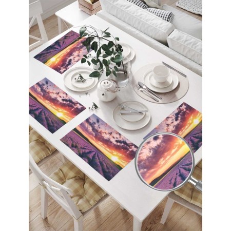 Set of napkins for setting the table "Lavender Field", rectangular, size 32x46 cm, 4 pcs-1