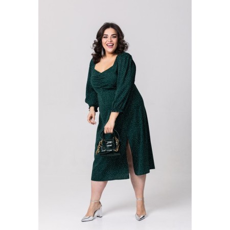 Women's dress, size 52, green color-1