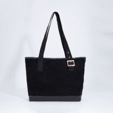 Zipper bag, external pocket, black color