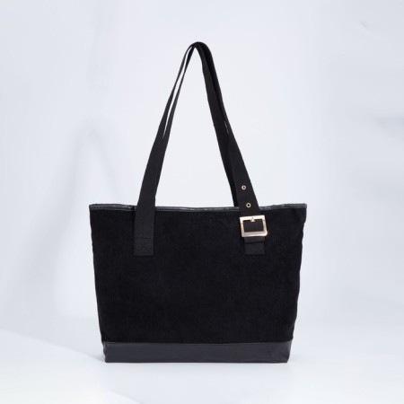Zipper bag, external pocket, black color