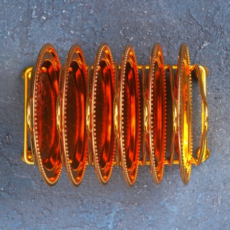 Steak with a stand “Gold”, D = 10 cm, 6 pcs, the color of the gold-2