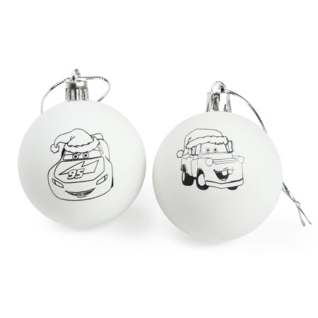 Christmas balls for coloring for the New Year "Cars", D = 5.5 cm, 2 pcs, paints, a set for creativity-3