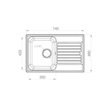 Granfest Eco-78, 740x480 mm kitchen washing.-3