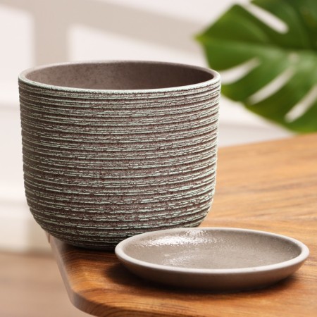 Flower Pot "Vine" Green-gray Book No. 2, 1.6 liters-1