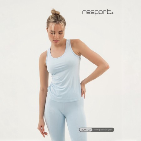 T -shirt female, basic, size m (46), blue color