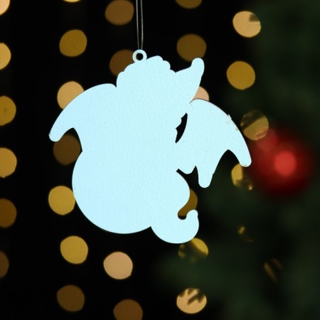 Christmas tree toy "Dragosha", wood, two -layer, blue-2