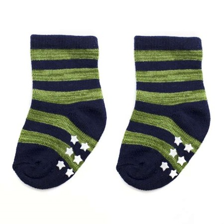 Socks anti-slip children's, blue/green color, size 8-10 (0-12 months)-2 pairs-3