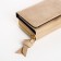 Women's wallet on the button, beige color