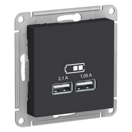 SETLASDESIGN, 2 USB, 2.1/1.05 A, 5 V, carbon, ATN001033-1