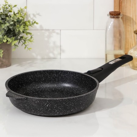 Granite Black Granite Speaking Pro, D = 22 cm, induction, removable handle, anti -stick coating