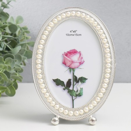 Photo frame metal 10x15 cm "admiration" white 13x19 cm